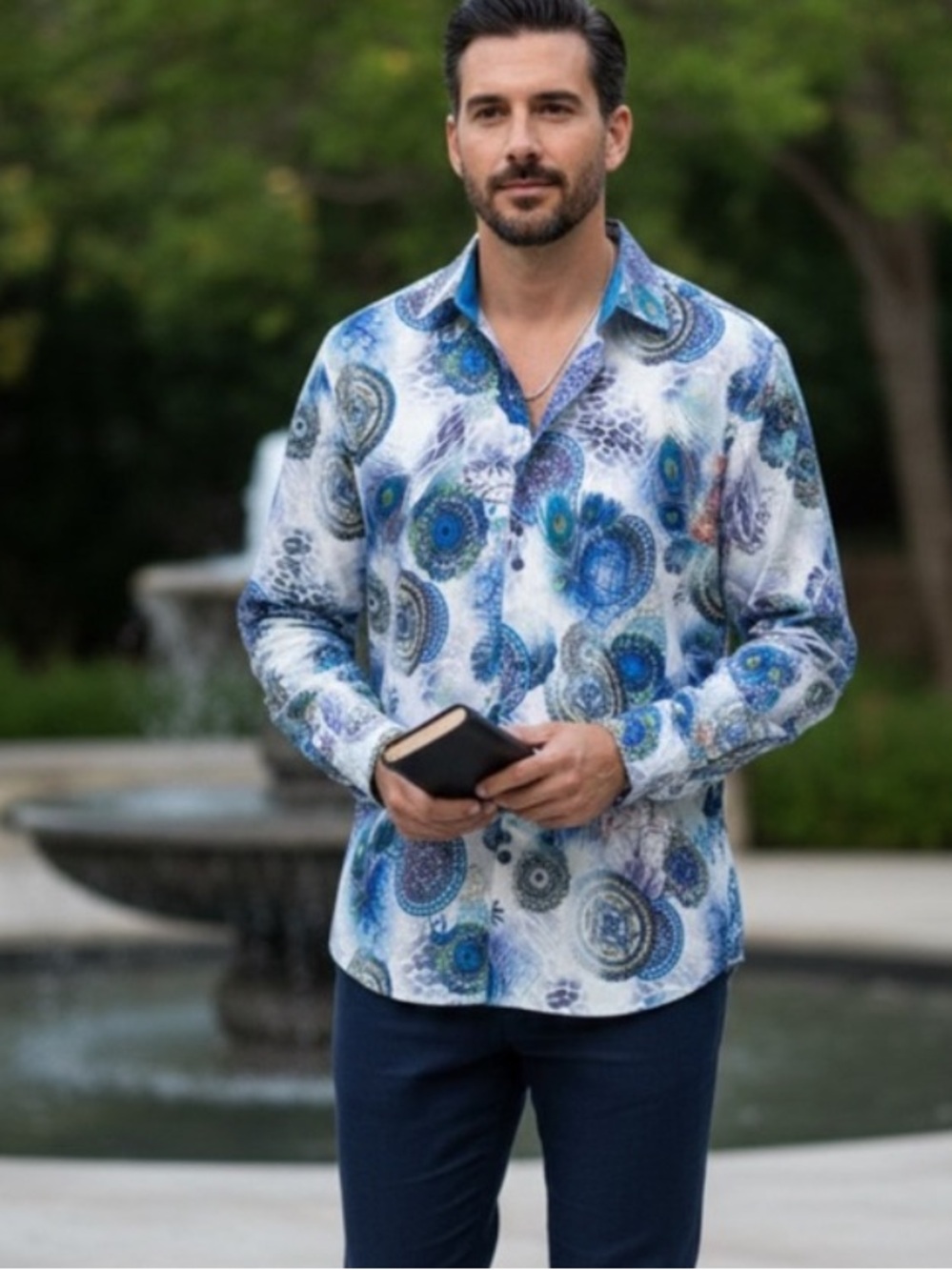 NWT H20 Collection Classic fit style H0270 Mens dress button down shirt feather